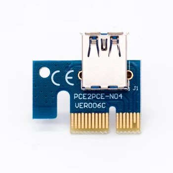 6ks 006C PCIe PCI-E PCI Express Riser Kartou, 1x do 16x USB 3.0 Data Kabel, Adaptér SATA na 6 pin pro Bitcoin Mining райзер