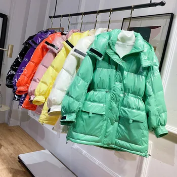 Zimní Bunda Ženy kabát Streetwear 2020 velké velikosti vysoce kvalitní 90% bílá kachna volné tlusté teplé dolů sako Pro Ženy YR86