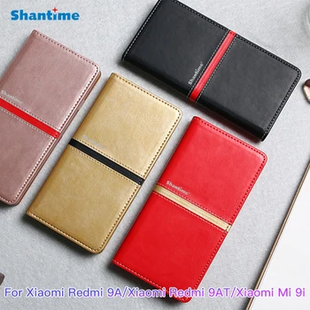 PU Kožené Peněženky Telefon Bag Pouzdro Pro Xiaomi Redmi 9A Flip Pouzdro Pro Xiaomi Redmi 9AT Xiaomi Mi 9i Případě Měkké Silikonové Zadní Kryt