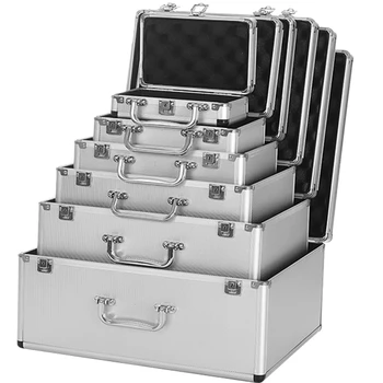 Přenosné Hliníkové Tool Box Bezpečnostní zařízení Toolbox Nástroj Storage Case box Kufr Nárazu Odolné Pouzdro S Houbou