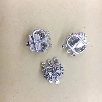 Řádek tři kovovou přezkou zip pro kovové 50KS příslušenství náhrdelník je postříbřený náramek zpracování dílů, výroba bižuterie