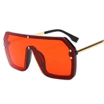 MUSELIFE Červená Černá Nadrozměrné Náměstí sluneční Brýle Muži Nový 2020 Jeden Kus Objektiv, Velký Rám Sluneční brýle Pro Ženy, UV400 Zrcadlo Stříbrné