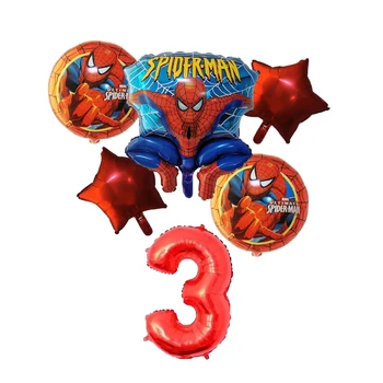 6ks/mnoho Spiderman Balón Číslo Spiderman Party Nafukovací Helium Balónky Narozeniny, Party Dekorace děti ballon globos