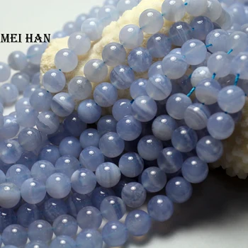 Meihan doprava Zdarma přírodní 6mm 10mm 12mm modrý krajkový chalcedon kolo volné korálky pro výrobu šperků DIY design Vánoční dárek