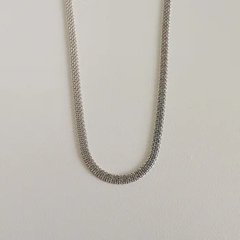 Silvology 925 Sterling Silver Plést Krajkový náhrdelník Náhrdelník francouzský Styl Temperament Klíční kostí Náhrdelník pro Ženy, Minimalistické Šperky