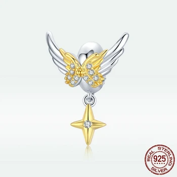 MOWIMO 2020 925 Sterling Silver Vynikající Křídla, Korálky Kouzlo Fit Originální 925 Náramek Jemné Šperky Dárek BKC1716