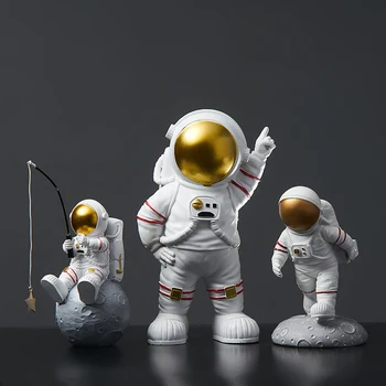 Nordic Astronaut Socha Domácí Desktop Dekor Znak Socha Kosmonaut Hrdina Office Miniatury Model Kreativní Obrázek Figurky