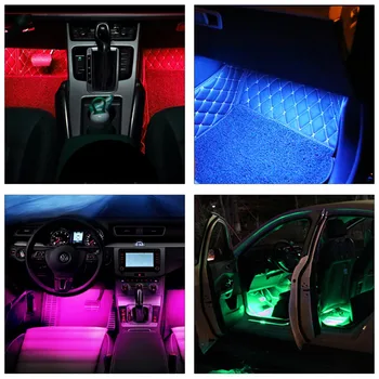 Auto LED Strip Světlo 48leds USB Powered Atmosféru Světla/Underdash Osvětlení Strip Kit Dálkové Součástí
