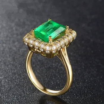 Bali Jelry Luxusní 925 Stříbrný Prsten, Šperky s Smaragd, Drahokam Kouzlo Prsteny pro Ženy, Svatební Zásnubní Příslušenství Pokles lodní dopravy