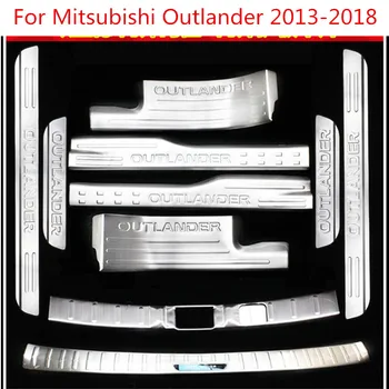 Vysoce kvalitní nerezové oceli Šoupat Deska/Dveře, Parapet a Zadní nárazník Protector Parapet Pro Mitsubishi Outlander 2013-2018,Auto-Styling