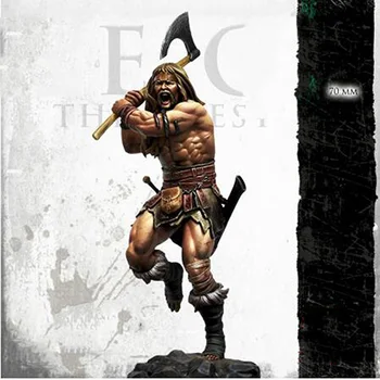 1/24 70mm starověký bojovník stojan s axe (S podstavcem )Pryskyřice obrázek Model stavebnice Miniaturní gk Unassembly Nelakované