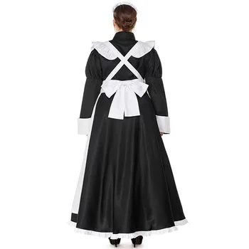 Koloniální Viktoriánská Panna Kostým Sluha Maxi Šaty Šaty Ženy Hospodyně Halloween Jednotná Dlouhé Zástěry, Oblečení Pro Dospělé