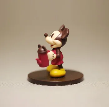 Disney Mickey Mouse 4,5 cm Roztomilý Vzácné Vintage Číšník Styl PVC Obrázek Toy DIY Dort Dekorace Ozdoby Model pro děti Dárek