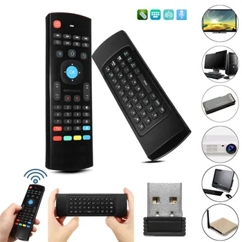 KINCO Multi-Funkční Dálkový ovladač 2.4 G USB Přijímač, Dálkový Ovladač s 3D myš a Bezdrátová klávesnice pro Smart TV TV Box atd.
