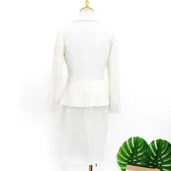 Kpop IU Lee Ji Eun 2021 letní nové bílé elegantní Šifon tričko top dámské slim sako kabát a Kolena-délka sukně lady office nastavit