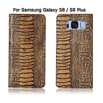 Top Originální Kráva Kožené Magnetické Pouzdro Pro Samsung Galaxy S6 S7 S8 Edge Plus Stojan Flip Retro Telefon Pouzdro