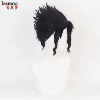Anime JoJo Bizarní Dobrodružství Jotaro Kujo Paruka Krátká Černá Tepelně Odolné Syntetické Vlasy Cosplay Paruky + Čepice Paruka