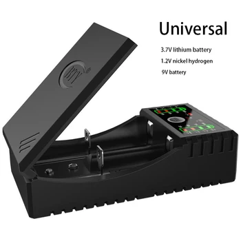 Inteligentní Rychlá Nabíječka Baterií BTY-V202+ Univerzální Ni-MH, Ni-CD, Li-ion 18650 18350 16340/CR123 9V s USB nabíječkou pro mobilní telefon