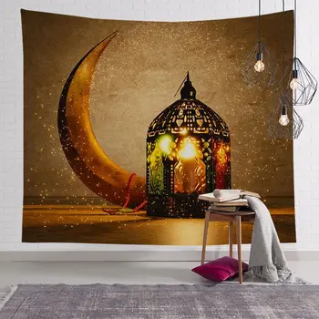 Ramadan Ozdoby Islámu Dekor Eid Dekorace Tisknout Pozadí Stěny Gobelín Tkaniny Ramadan Kareem Mubarak Domova