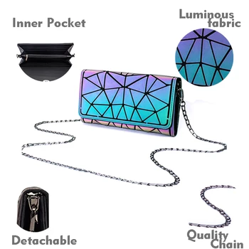 Dámské Crossbody Tašky Módní Světelný Rameno Řetězce Hologram Peněženky a Kabelky luxusní kabelky ženy, tašky, značkové dámské