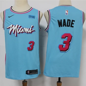 NBA Miami Tepla #3 Dwyane Wade Muži Basketbalové Dresy Omezené Město Vydání Swingman Jersey, Vyšívané Mesh Muži Sportovní Dresy