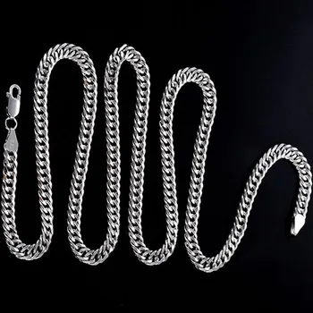 Nové pravé stříbro S925 sterling silver auto květina double spony nejprodávanější tlustý náhrdelník pro muže 925 stříbrná Muž Náhrdelník