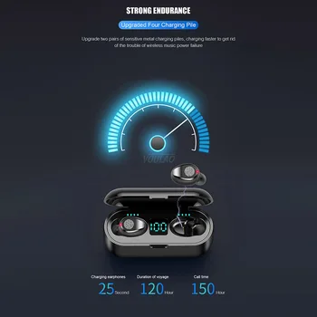 Oringinal Bluetooth V5.0 Sluchátka TWS Otisků prstů Sluchátka hi-fi Stereo In-ear Sluchátka S Mikrofonem Bezdrátová Sluchátka pro sport