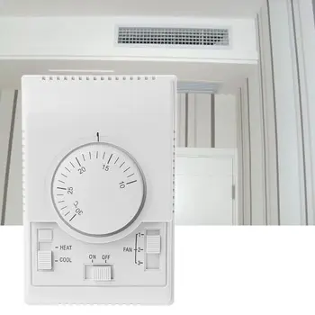 AC 220V Pokoj Mechanické Termostat Spínač Ovládání Klimatizace Fan Coil Regulátor Teploty R9JF