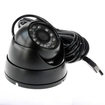 Černé hliníkové pouzdro CMOS OV7725 zdarma řidič noční vidění infračervené ir 25m dome kamery USB Web Kamera Venkovní bezpečnostní IR CUT