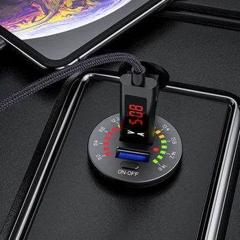 Vodotěsný Auto Motocykl Loď Dual USB Nabíječka Rychlé Nabíjení 3.0 Adaptér Dual USB Zásuvka s LED Voltmetr Spínač On/Off