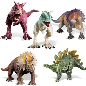 Solidní Simulation Dinosaur Model Triceratops, Carnotaurus Modrá Stegosaurus PVC Dětí Vědy a Vzdělávání Zvířecí Hračky
