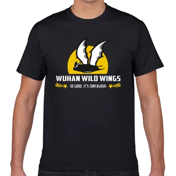 Topy T Shirt Muži wuhan wild wings tak dobrý, jeho nakažlivý Legrační Bílé Geek Bavlna Mužské Tričko XXXL