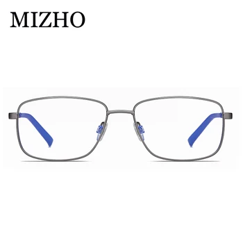 MIZHO GOLD Vysoce Kvalitní Obdélník Kovový Chránič Brýle Muži Podnikání Paprsky Záření Grey Anti Modré Světlo Brýle Muž Windows