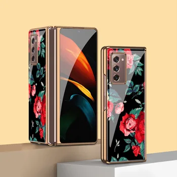 Z Fold2 5G Funda Pouzdro pro Samsung Galaxy Z Fold 2 Případ, Vintage Růže Vzorované Plexisklo Coque Telefon Případě, Kryt Capa Z Fold 2