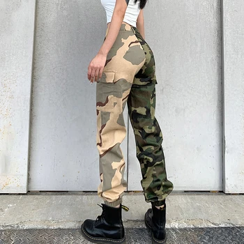 HEYounGIRL Patchwork Armády Vojenské Camo Tiskový Harem Kalhoty Módní Skinny Dlouhé Kalhoty Dámské Vysoké Pasu Běžce Tepláky 2020