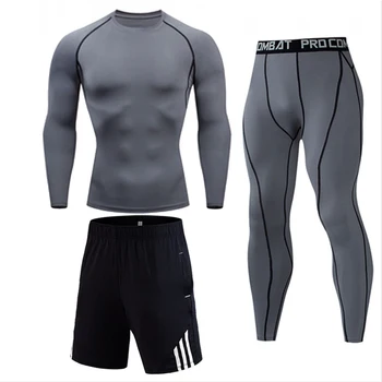 Pánské fitness Oblečení, Krátké Běžící Muž Kompresní punčochy pocení tepláky Gym Muž, black T shirt Sportovní Kalhoty S-XXXXL