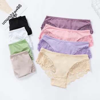 3 ks/hodně Sexy Krajkové Bezešvé Kalhotky Ženy, spodní Prádlo Kalhotky Comfort Slipy Nylon Hedvábí pro ženy Průhledné spodní Prádlo M-XL