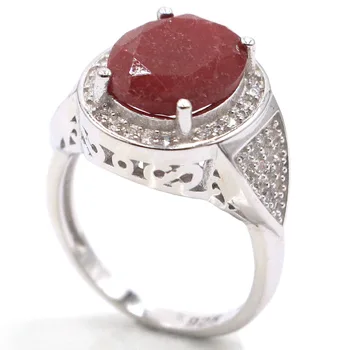 20x16mm SheType 5.7 g Princezna Vyjmout Zásnubní Prsten 925 Sterling Silver pro Ženy Real Red Ruby Svatební Stříbro 925 Šperky
