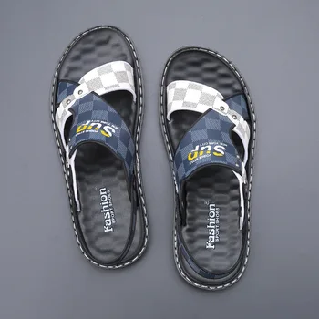 2021 jarní pánské sandály pantofle tlusté podrážky odolné proti opotřebení ležérní boty nové měkké plážové boty