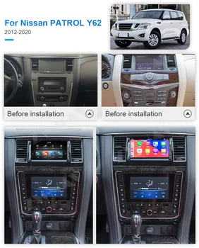 Dual Screen Pro Nissan Patrol Y62 2010 2011 2012 2013 2016 2017 2018 2019 2020 Android 9 Přehrávač s GPS Rádio Audio Stereo