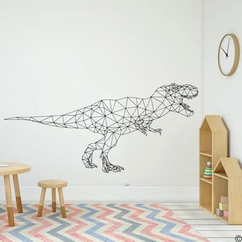 Velké Abstraktní Geometrické T-Rex Dinosaurus Nástěnná Nálepka Chlapec Pokoj Dětský Pokoj Geometrické Dinosaurus Jurský Park Zvířat Zeď Obtisk Umění