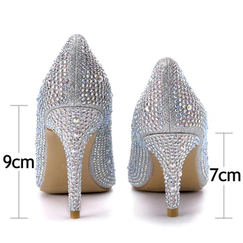 Luxusní Značky Crystal Podpatky Popelka Boty Ženy Drahokamu Svatební Boty, Ženy, Vysoké Podpatky Čerpadla Svatební Boty Na Podpatku Podpatky Boty