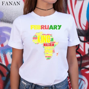 Afrika Mapa Grafické T Tričko pro Ženy Harajuku Africké Dědictví Ženy, T-košile Afro Slovo Tisk Bílé tričko Módní Topy Oblečení