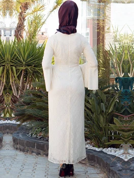 Bílé Krajky na Něž Hidžáb Šaty Islámské Ženy Oblečení Nové Sezóny Ryby Model Vyrobený v Turecku Vysoce Kvalitní