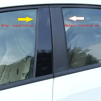 6KS Střední BC Sloupec Nálepka Fit pro Honda Civic 2006-11 Zrcadlový efekt Okna, Pilíře Příspěvky Kryt Čalounění