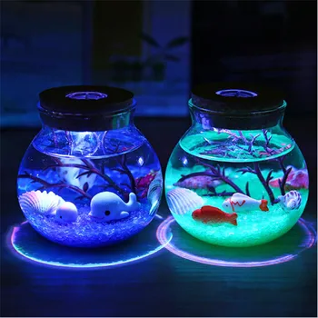 Novinkou RGB LED Noční Lampa Romantické Mořské Ryby Kámen Oceánu Láhev Noční Světla Pro Děti Baby Ložnice Dekorace Vánoční Dárek