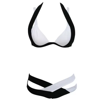 2020 Sexy Bikiny Nové Evropské a Americké plavky ženy multi-color cross-rozdělení malé hrudi černé bílé plavky