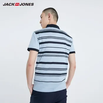 JackJones Pánské Bavlna Styl Pruhované Turn-down Límec s Krátkým rukávem Polo-tričko| 219106502