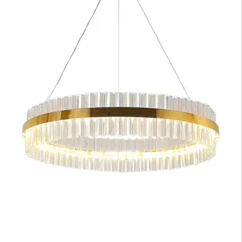 Postmoderní světlo luxusní křišťálový lustr jednoduchý styl kulatý obývací pokoj lampy restaurace ložnice přívěsek lampy AC220V.