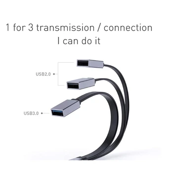 USB C Hub, Kabelu Type-C OTG Adaptér s 3 USB Porty, USB C Přenosný Prodlužovací Kabel pro Mobilní Telefony, Notebooky,Rovnou